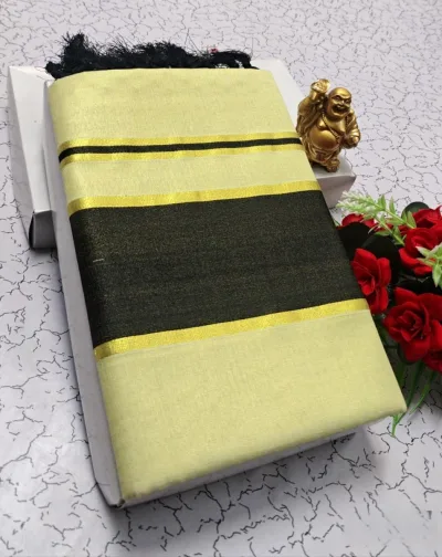 Classic Plain Zari Border Kerala Cotton Saree